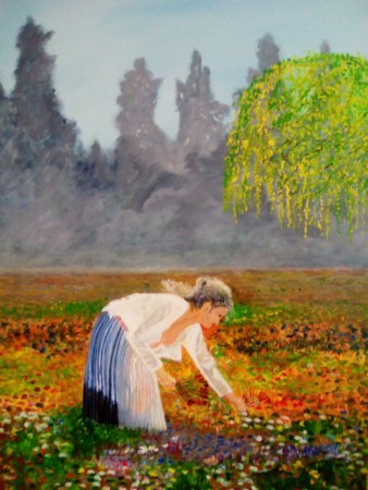 schöne Frau in Feld von Dietmar